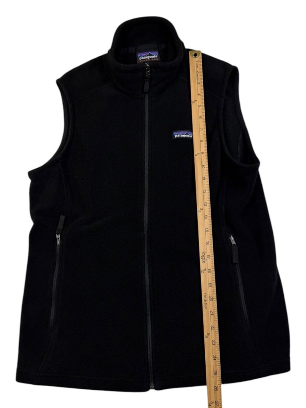Patagonia Synchilla Fleece Vest Womens Large Black Full Zip Style 23015 - Picture 10 of 11